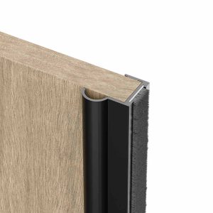 Black Classic Profile Aluminium Handle With Brush For 18mm Doors