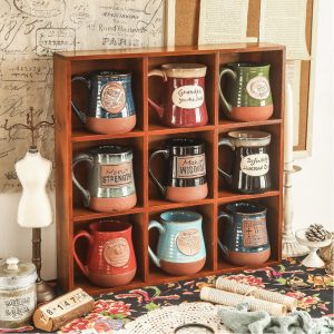 Vintage Wooden Wall Mounted Display Shelf (9 Grids) – 50x10x50cm Floating Storage Cabinet, Multi-Purpose Rack for Cosmetics, Figurines, Mugs, Cups & Home Decor – 1PC